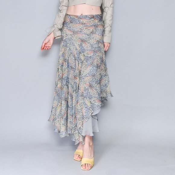 595. ALEXANDER MCQUEEN Stain Glass Dragonfly Skirt Deliverance S/S Sz 38 30"W - Picture 1 of 15